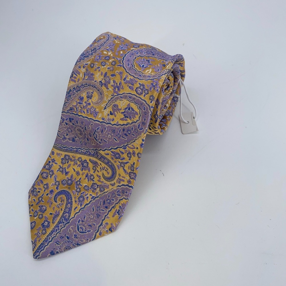 Eton Tie Mens One Size Colorful Paisley Silk Classic Luxury Necktie Italy Made